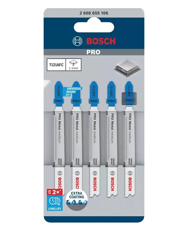 BOSCH Pílový list PRO Metal medium T121AFC pre priamočiare píly, 92 mm, 5 ks