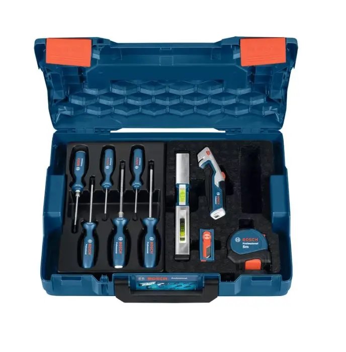 BOSCH PRO GSR 18V-65 + 2× GBA 18V 5.0Ah + GAL 18V-40 + 19dílná sada ručního nářadí (0.615.A50.07K)