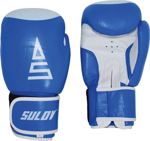Box rukavice SULOV kožené 10oz., modro-bílé