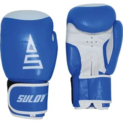 Box rukavice SULOV kožené 10oz., modro-bílé