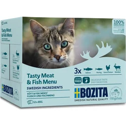 Bozita Cat kousky masa a ryb v omáčce, kapsička (12 pack) 12x 85g