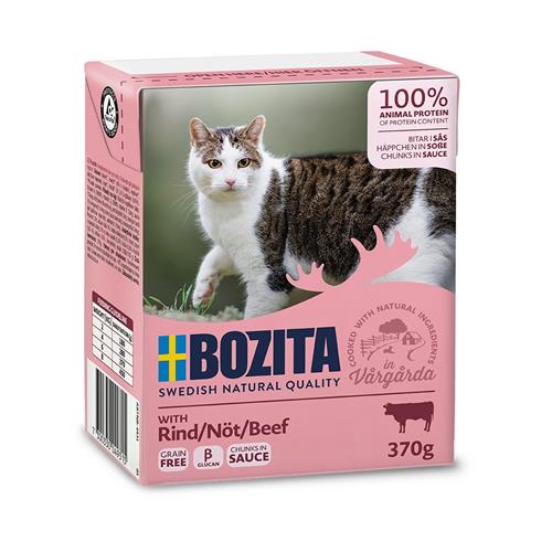 Bozita Cat kousky v omáčce s hovězím, tetrapak kapsička 370 g