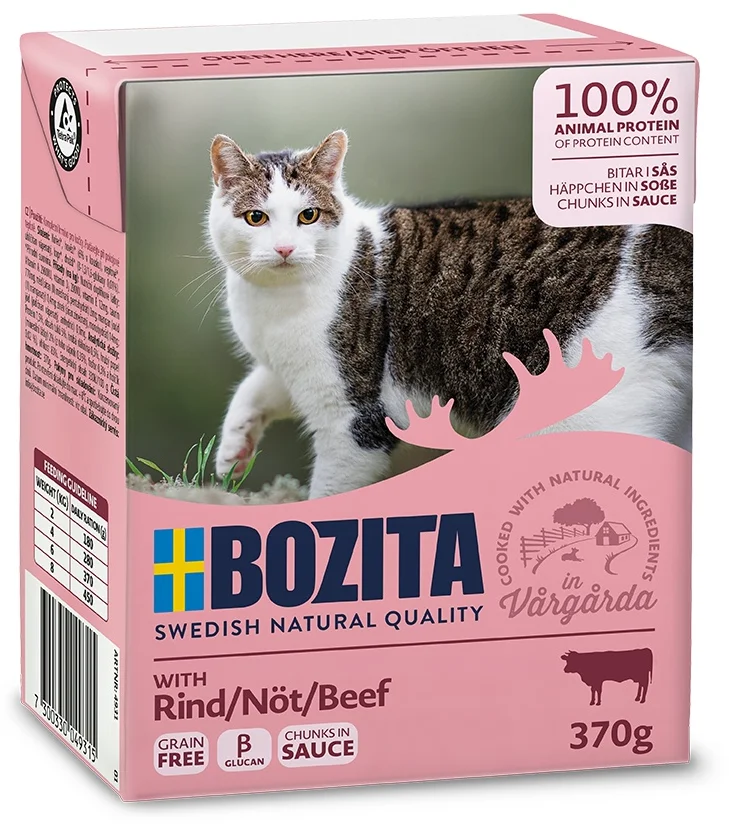 Bozita Cat kousky v omáčce s hovězím, tetrapak kapsička 370 g
