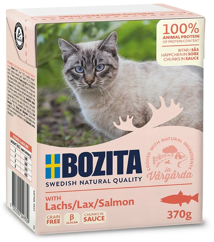 Bozita Cat kousky v omáčce s lososem, tetrapak kapsička 370 g