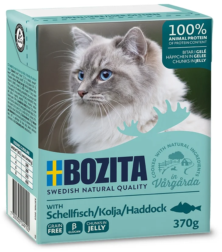 Bozita Cat kousky v želé s treskou, tetrapak kapsička 370 g