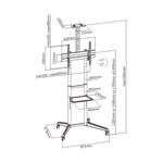 Brateck Mobilný stojan T1040T pre TV 37"-70" 50kg 2 police