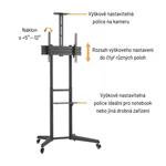 Brateck Pojízdný stojan T1040T pro TV 37"-70" 50kg 2 police