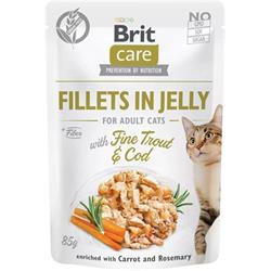 Brit Care Cat Fillets in Jelly with Fine Trout & Cod 85g kapsičky pro kočky