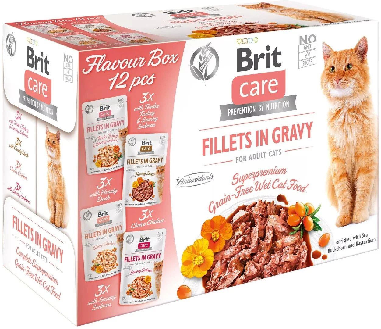 Brit Care Cat Flavour Box Fillet in Gravy, 4x3ks (12x 85g) kapsičky pre mačky