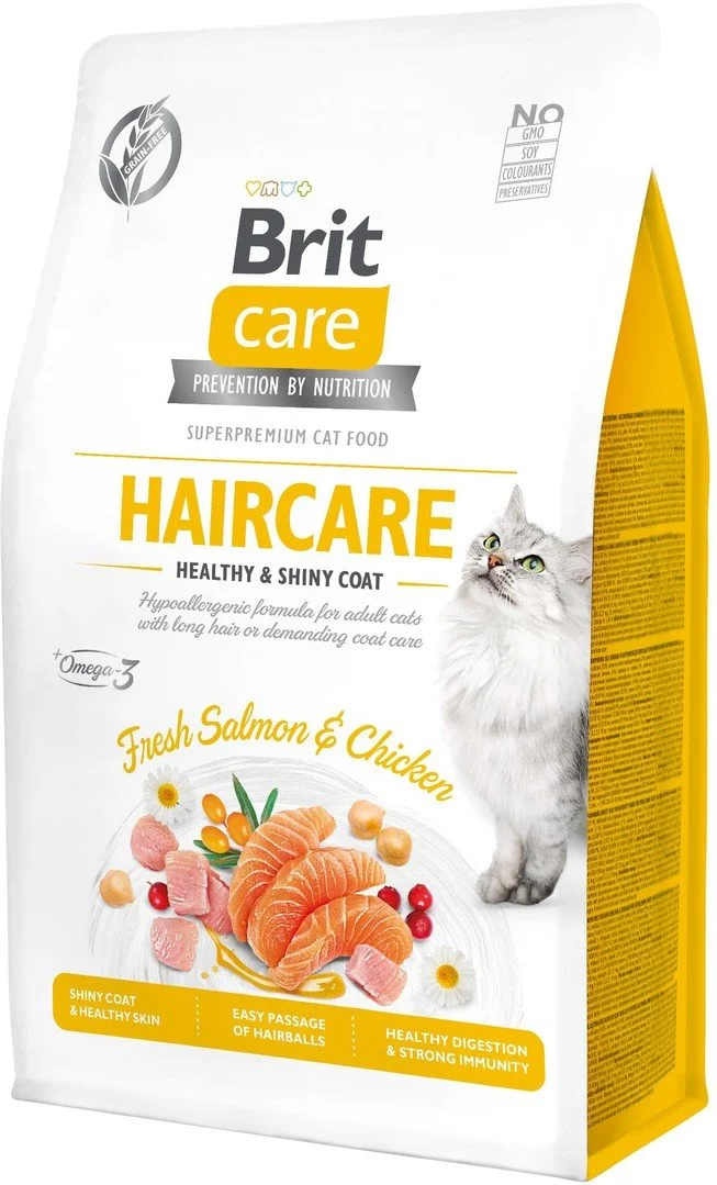 Brit Care Cat Grain-Free Haircare Healthy & Shiny Coat, 0,4kg granule pre mačky