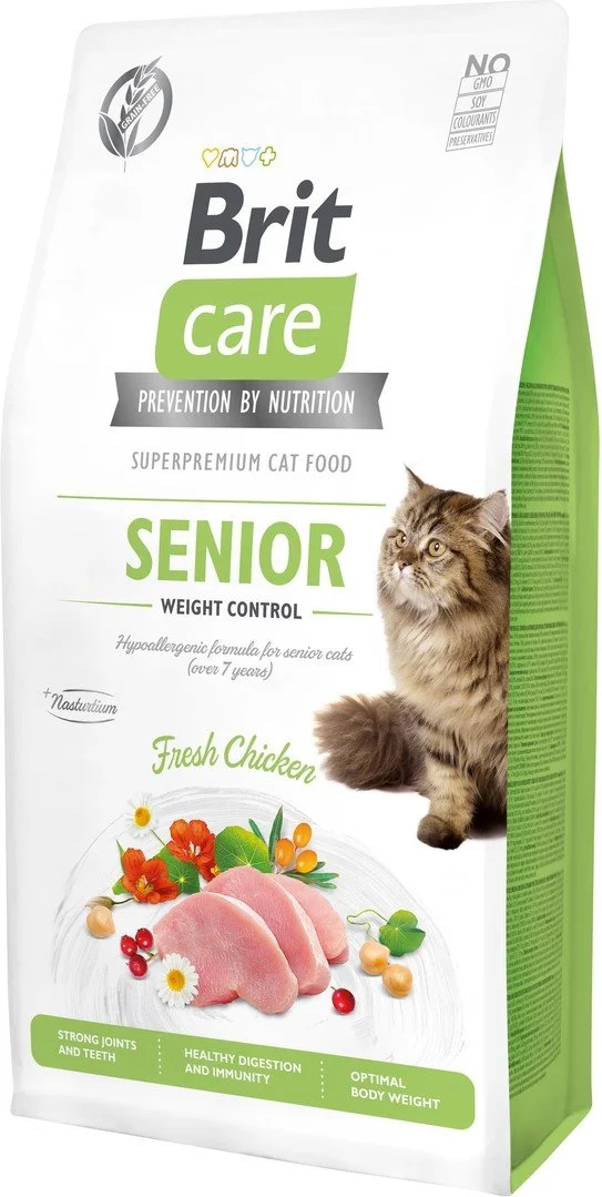 Brit Care Cat Grain-Free Senior Weight Control, 7 kg granúl pre mačky