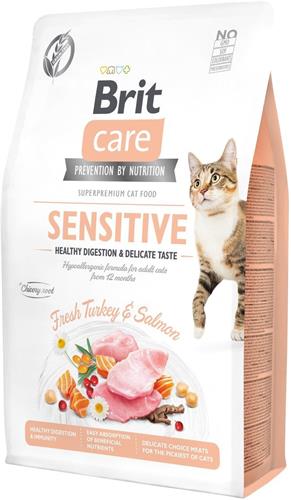 Brit Care Cat Grain-Free Sensitive Healthy Digestion & Delicate Taste, 2kg granule pro kočky
