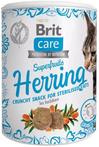 Brit Care Cat Snack Superfruits Herring 100g pamlsky pro kočky