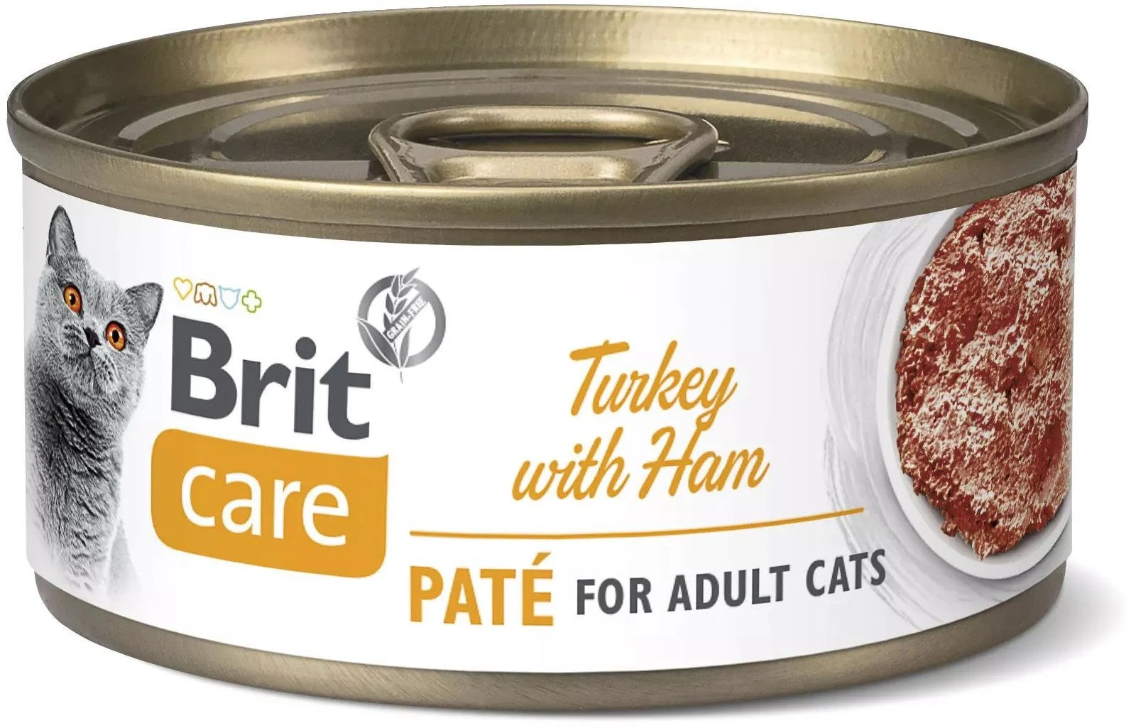 Brit Care Cat Turkey Paté with Ham 70g konzervy pro kočky