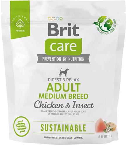 Brit Care Dog Sustainable Adult Medium Breed, 1kg granúl pre psy