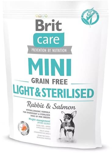 Brit Care Mini Grain Free Light & Sterilised 0,4 kg granúl pre psy