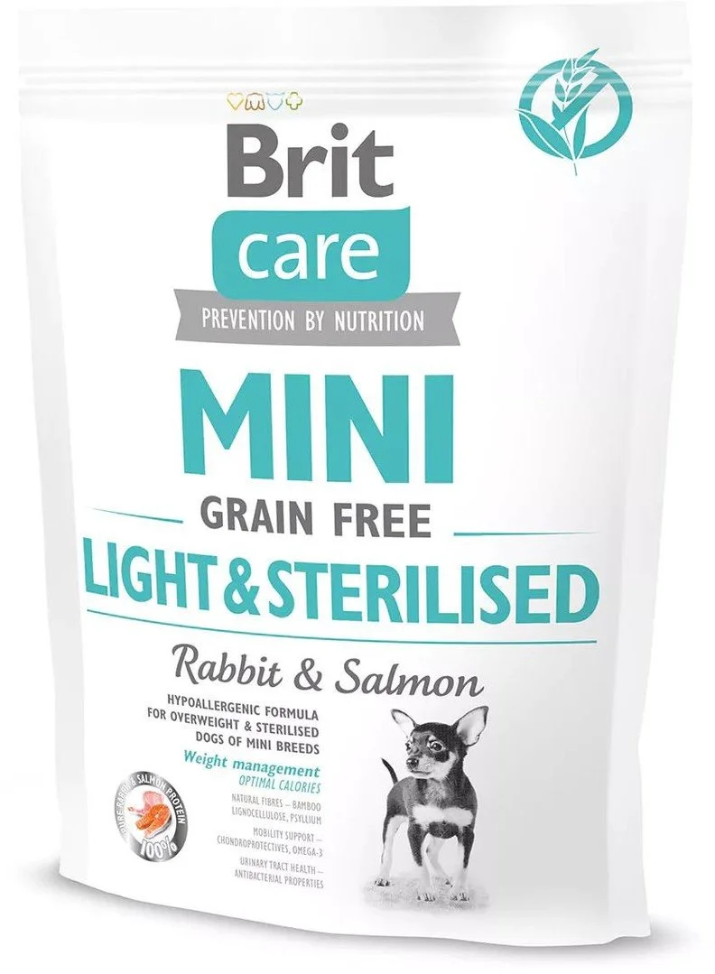 Brit Care Mini Grain Free Light & Sterilised 0,4 kg granúl pre psy