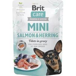 Brit Care Mini Salmon&Herring sterilised fillets in gravy 85g kapsičky pro psy
