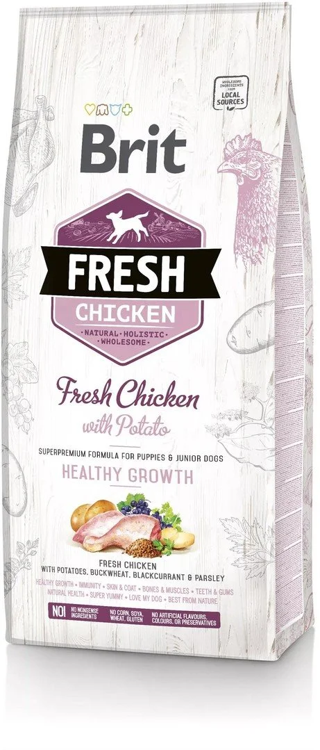 Brit Fresh Chicken with Potato Puppy Healthy Growth 12kg granule pro štěňata