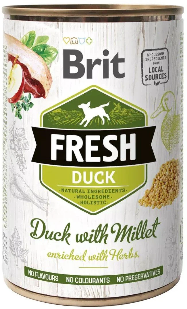 Brit Fresh Duck with Millet 400g konzerva pro psy