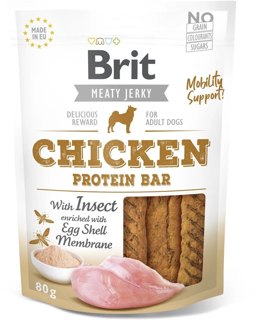 Brit Jerky Chicken with Insect Protein Bar 80g maškrty pre psov