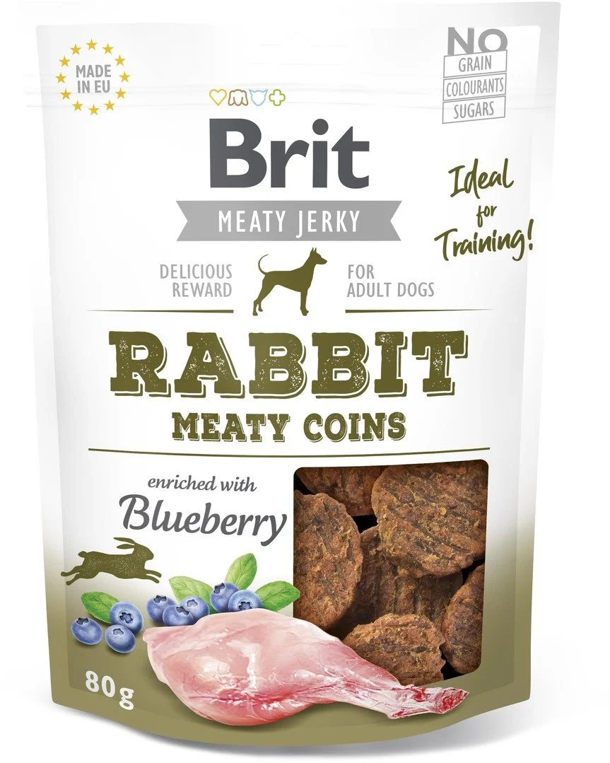 Brit Jerky Rabbit Meaty Coins 80g pamlsky pro psy