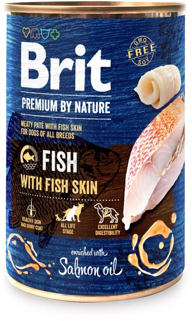 Brit Premium by Nature Fish with Fish Skin 400g konzerva pro psy