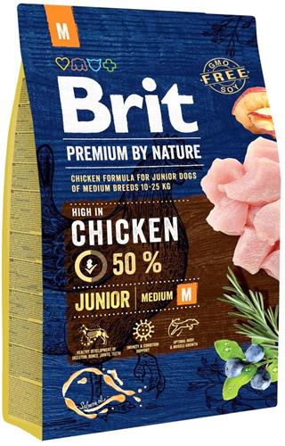 Brit Premium by Nature Junior M 3kg granule pro štěňata