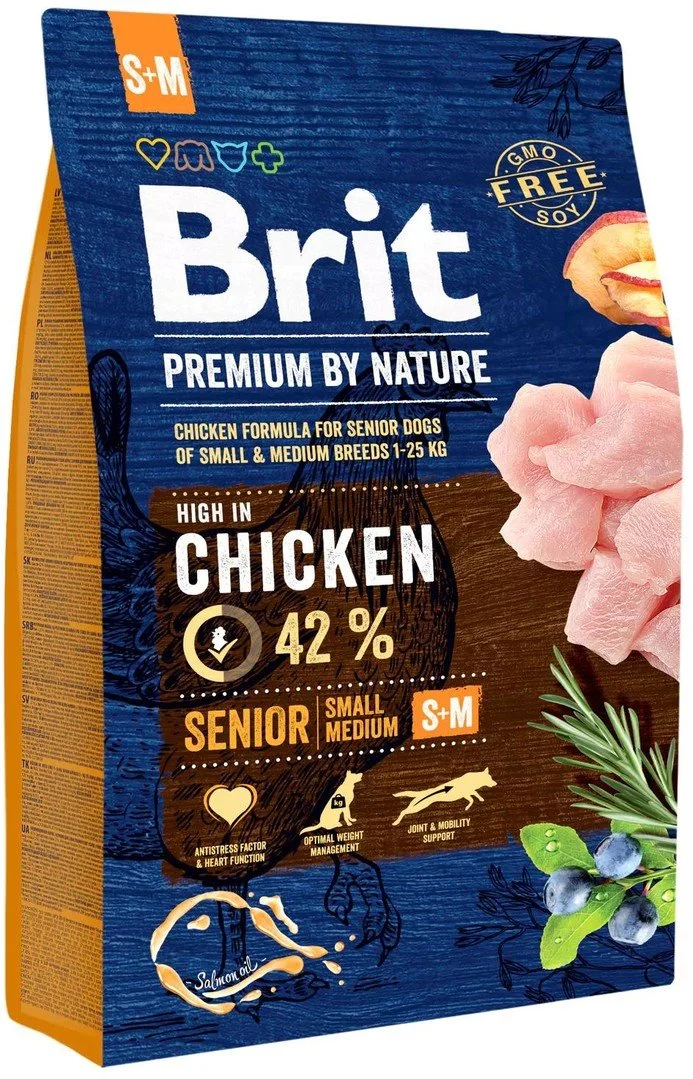 Brit Premium by Nature Senior S+M 3 kg granúl pre psy