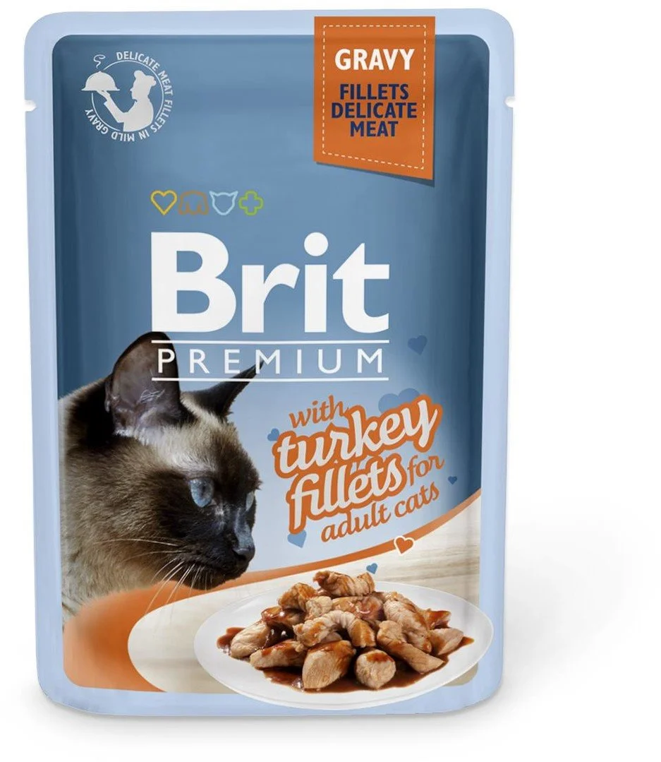 Brit Premium Cat Delicate Fillets in Gravy with Turkey 85g kapsičky pro kočky