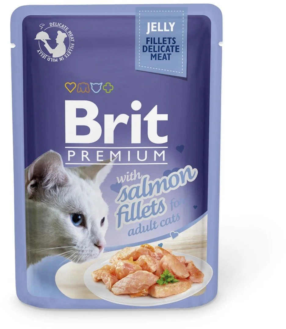 Brit Premium Cat Delicate Fillets in Jelly with Salmon 85g kapsičky pro kočky