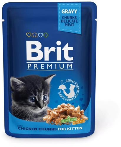Brit Premium Cat kapsičky Chicken Chunks pre mačiatka 100g kapsičky pre mačiatka