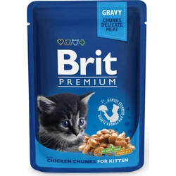 Brit Premium Cat Pouches Chicken Chunks for Kitten 100g kapsičky pro koťata