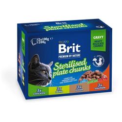 Brit Premium Cat Pouches Sterile Plate 1200 (12x100g) kapsičky pro kočky