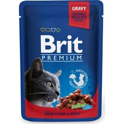 Brit Premium Cat Pouches with Beef Stew & Peas 100g kapsičky pro kočky