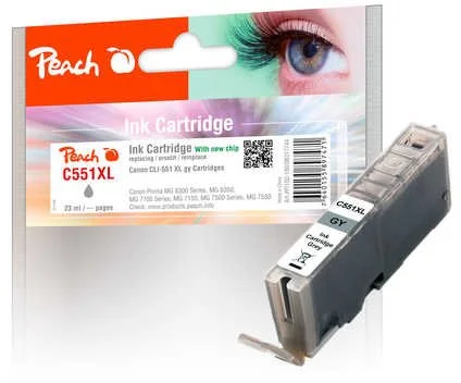 Broskyňová atramentová kazeta, fotografická sivá kompatibilná s Canon CLI-551gy