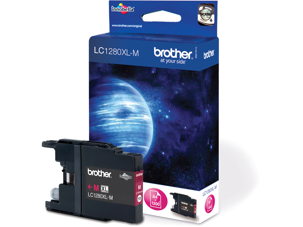 Brother atrament LC-1280XLM, magenta (1200 strán) - originálne LC1280XLM