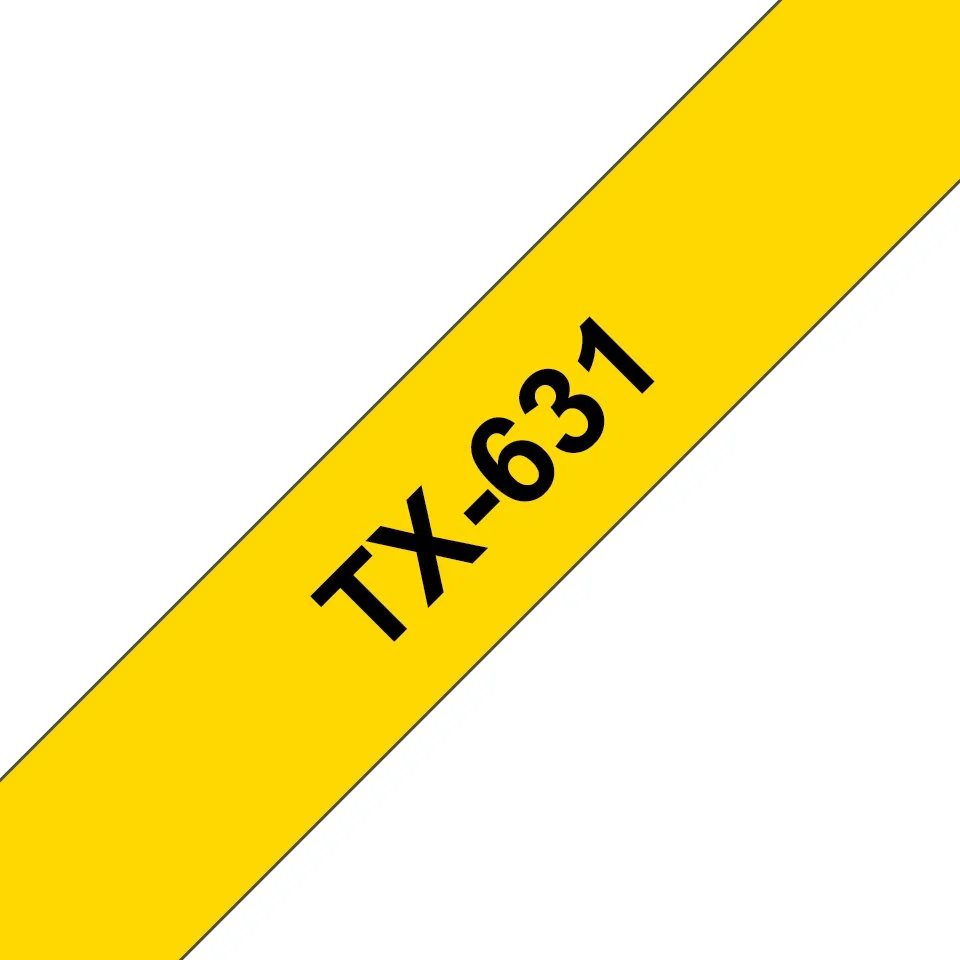 Brother TX-631, žltá / čierna 1 ks (12mm) TX631