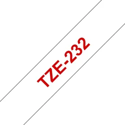 Brother TZ-232, biela / červená 1 ks (12mm, laminovaná) TZe232