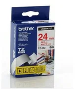 Brother TZ-252, bílá / červená (24mm, laminovaná) TZe252 - Cartridge inkoustové
