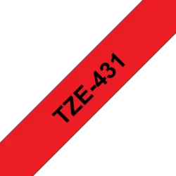 Brother TZe-431, červená / čierna, šírka 12mm, dĺžka 8m, laminovaná TZe431