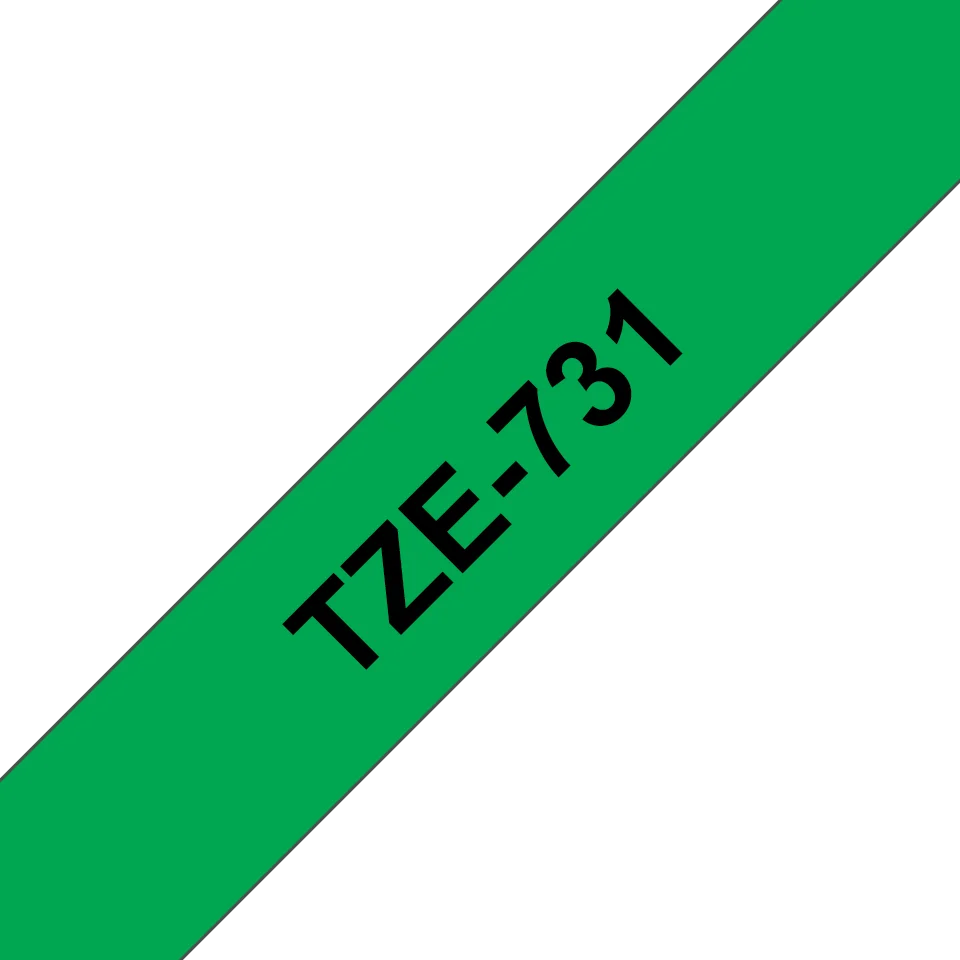 Brother TZe-731, zelená / čierna 1ks (12mm, lamin.) TZe731