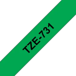 Brother TZe-731, zelená / čierna 1ks (12mm, lamin.) TZe731