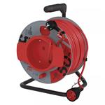 Bubnový predlžovací kábel 50 m / 1 zásuvka / červená / PVC / 230 V / 1,5 mm2
