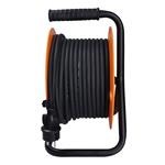 Bubnový predlžovací kábel Solight, 4 zásuvky, vonkajší, 25 m gumový kábel, 3x 1,5 mm2, IP44