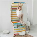 BusyKids Dřevěné domácí žebřiny s hrazdou duhové