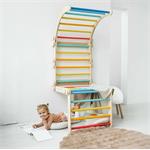 BusyKids Dřevěné domácí žebřiny s hrazdou duhové