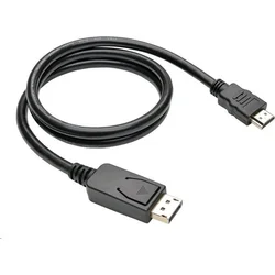 C-TECH DisplayPort/HDMI kábel, 1 m, čierny