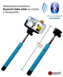 C-TECH MP107 modrý, Bluetooth selfie držák