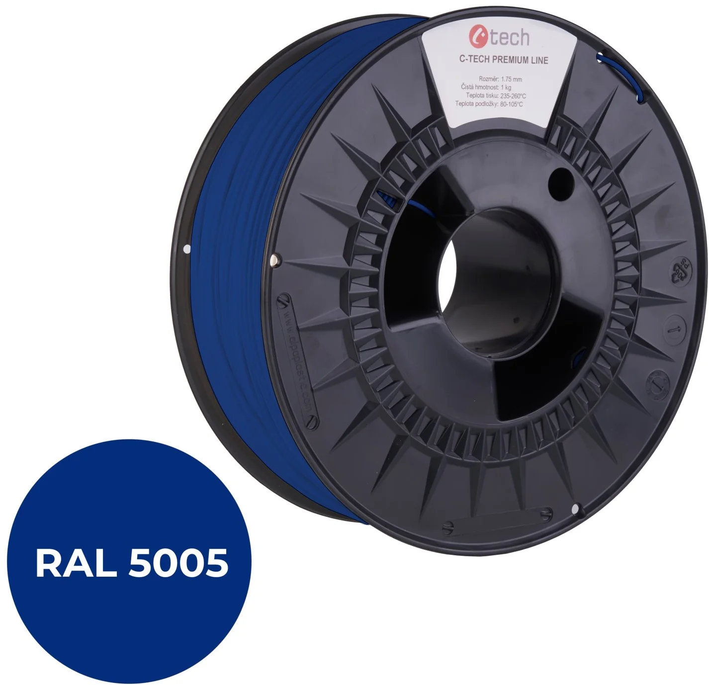 C-TECH PREMIUM LINE, ASA, signální modrá, RAL5005, 1,75mm, 1kg